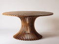 Gartentisch aus Holz 160 x 160 x 75 cm - Naturfarben - Rund mit geschwungenem Lamellenfuß