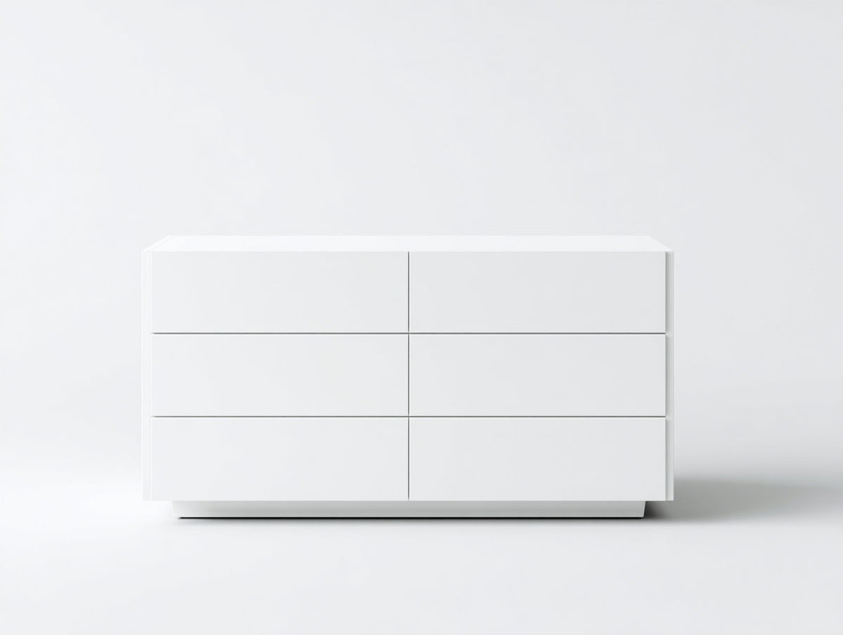 Kommode mit Schubladen Holzwerkstoff 120x40x75 cm - Weiß - Modernes griffloses Design