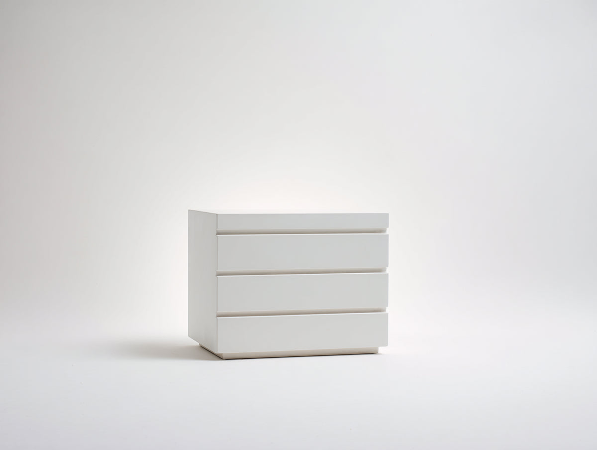 Kommode mit Schubladen aus Holzwerkstoff 80 x 40 x 78 cm - Weiß - 3 Schubladen im modernen grifflosen Design