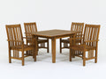 Garten Essgarnituren aus Holz 150 x 90 x 75 cm - Naturbraun - 5-teiliges Landhausdesign für Terrasse und Garten